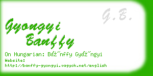 gyongyi banffy business card